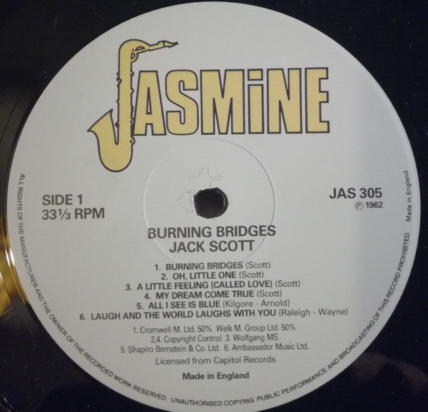 Jack Scott : Burning Bridges (LP, Album, RE)