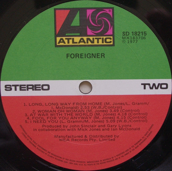 Foreigner : Foreigner (LP, Album)