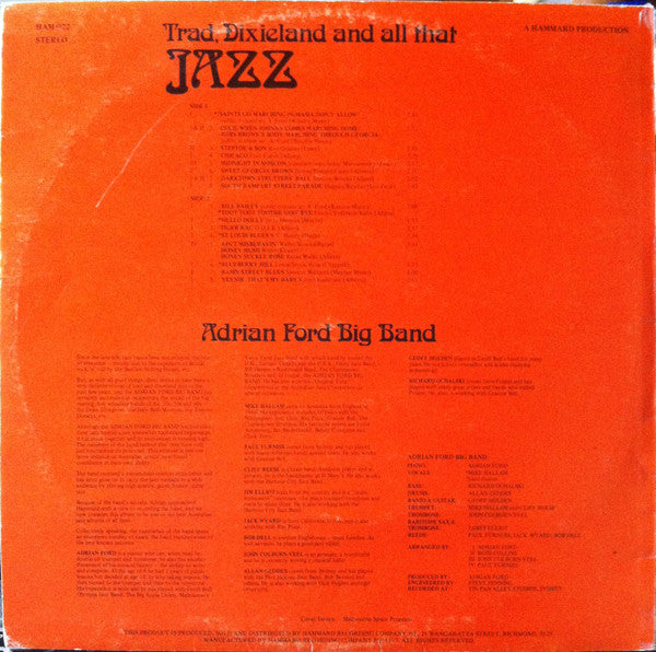 Adrian Ford Big Band : Trad, Dixieland And All That Jazz (LP)