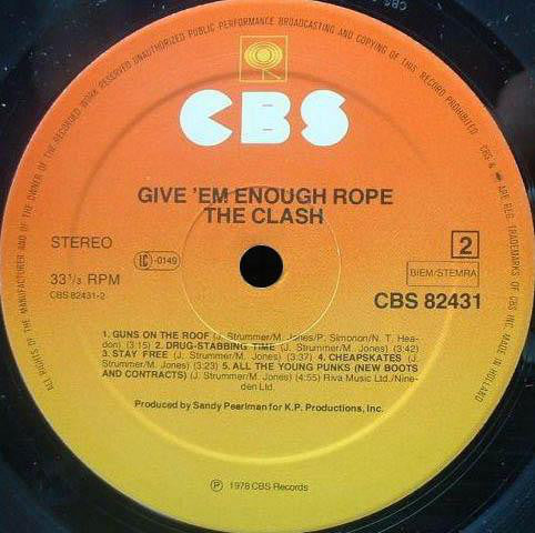 The Clash : Give 'Em Enough Rope (LP, Album, M/Print)