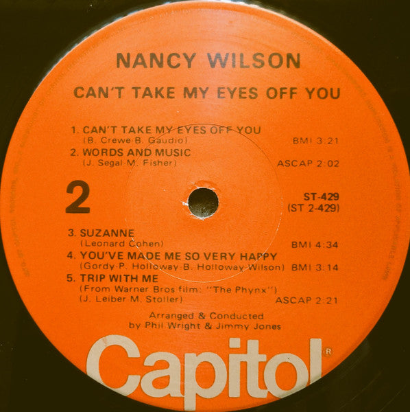 Nancy Wilson : Can't Take My Eyes Off You (LP, Album, RP)