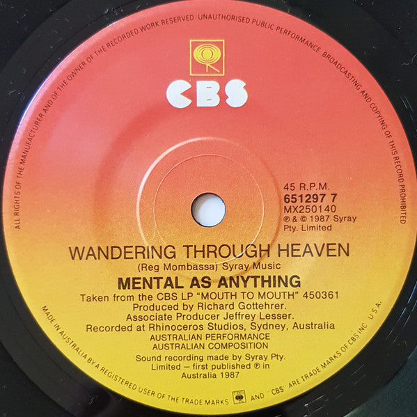 Mental As Anything : Love Me Tender (7", Single, Pic)