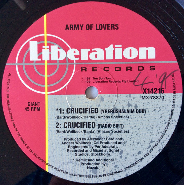 Army Of Lovers : Crucified (12")