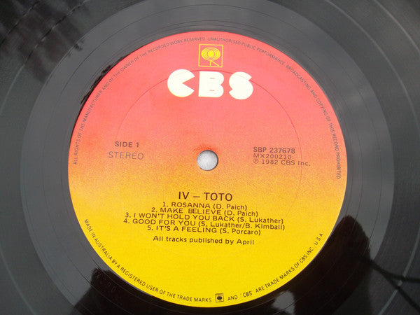 Toto : Toto IV (LP, Album)