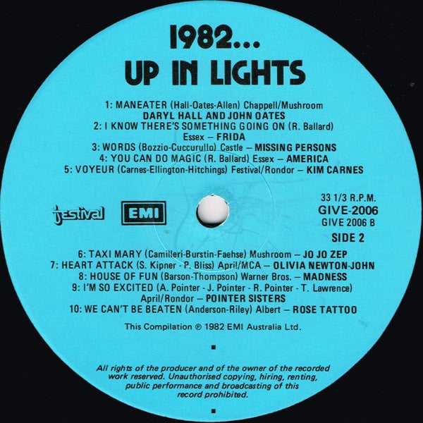 Various : 1982 Up In Lights (LP, Comp)