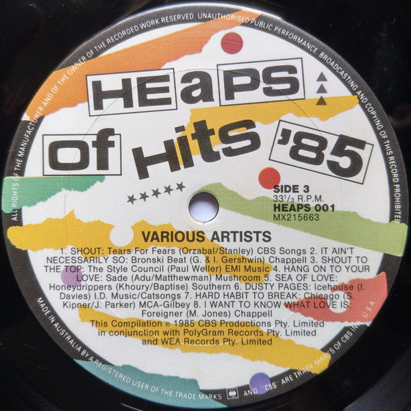 Various : Heaps Of Hits '85 (2xLP, Comp)