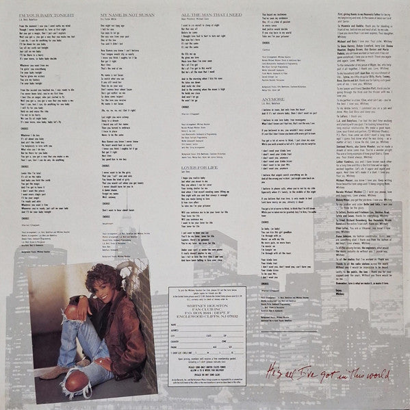 Whitney Houston : I'm Your Baby Tonight (LP, Album, Gat)