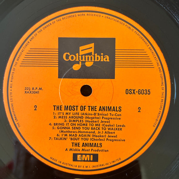 The Animals : The Most Of The Animals (LP, Comp, Mono, RE, Ora)