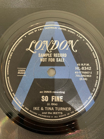 Ike &amp; Tina Turner And The The Ikettes : So Fine (7&quot;, Single, Promo)