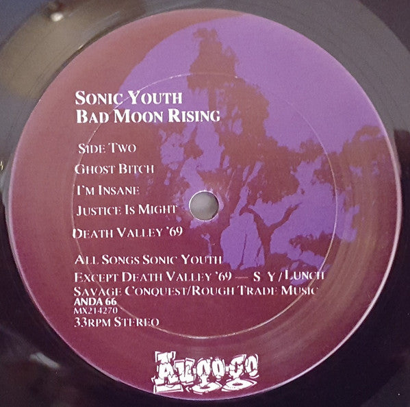 Sonic Youth : Bad Moon Rising (LP, Album, RE)