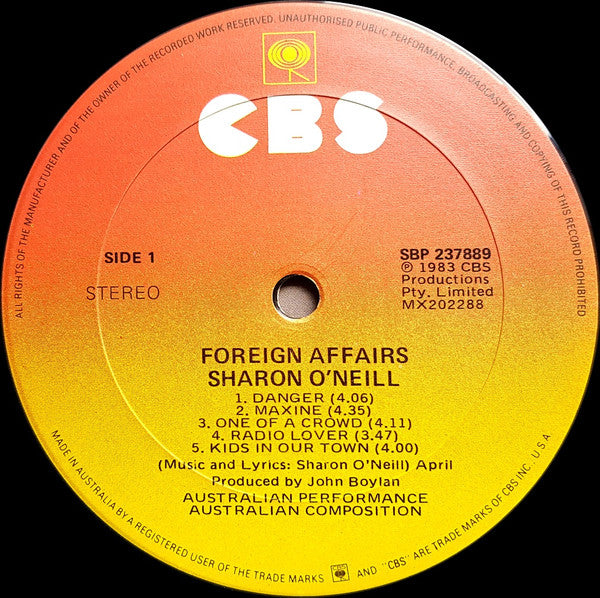 Sharon O'Neill : Foreign Affairs (LP, Album)