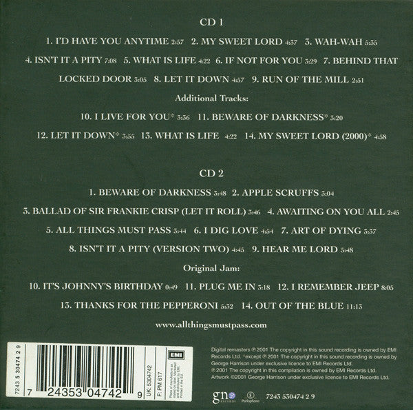 George Harrison : All Things Must Pass (2xCD, Album, RE, RM + Box)