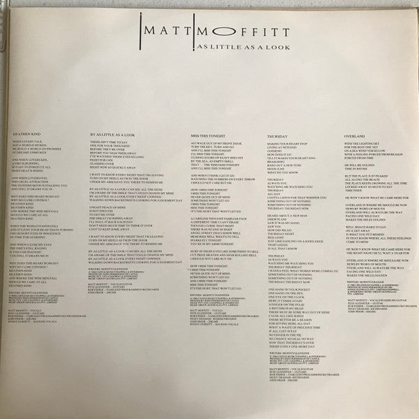 Matt Moffitt : As Little As A Look (LP, Album)