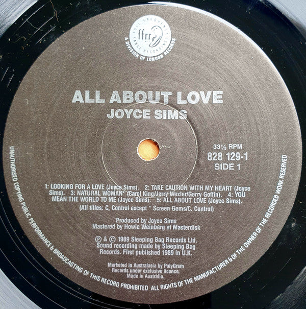 Joyce Sims : All About Love (LP, Album)