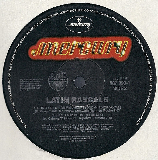 The Latin Rascals : Don't Let Me Be Misunderstood (12")