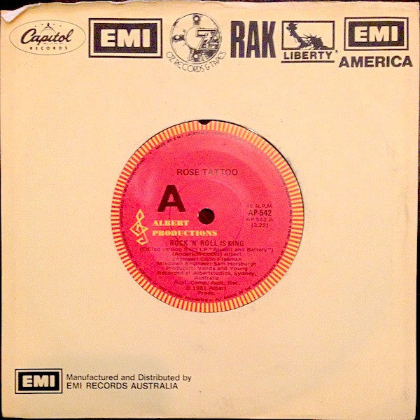Rose Tattoo : Rock 'N' Roll Is King (7", Single)