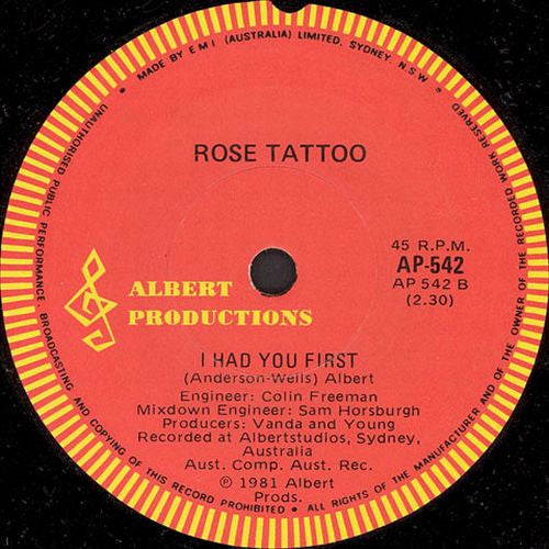 Rose Tattoo : Rock 'N' Roll Is King (7", Single)