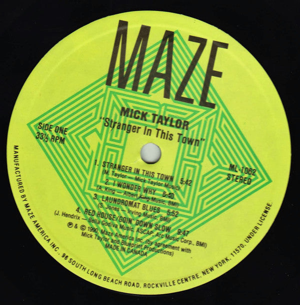 Mick Taylor : Stranger In This Town  (LP, Album)