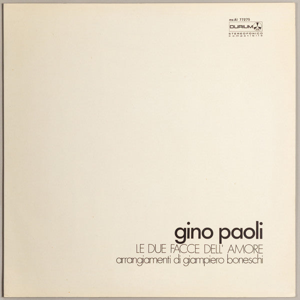 Gino Paoli : Le Due Facce Dell&#39;Amore (LP, Album)