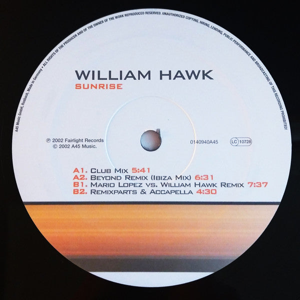 William Hawk : Sunrise (12&quot;)