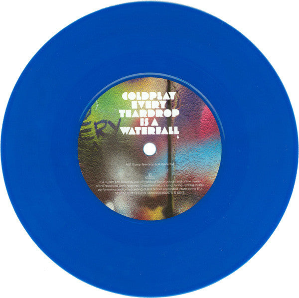 Coldplay : Every Teardrop Is A Waterfall (7", Single, Blu)