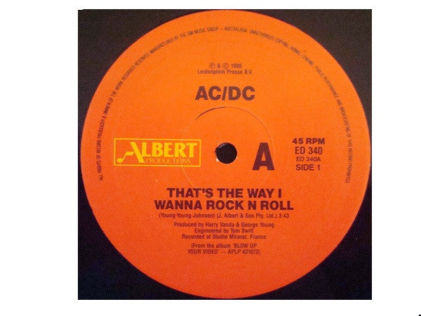 AC/DC : That's The Way I Wanna Rock N Roll (12")