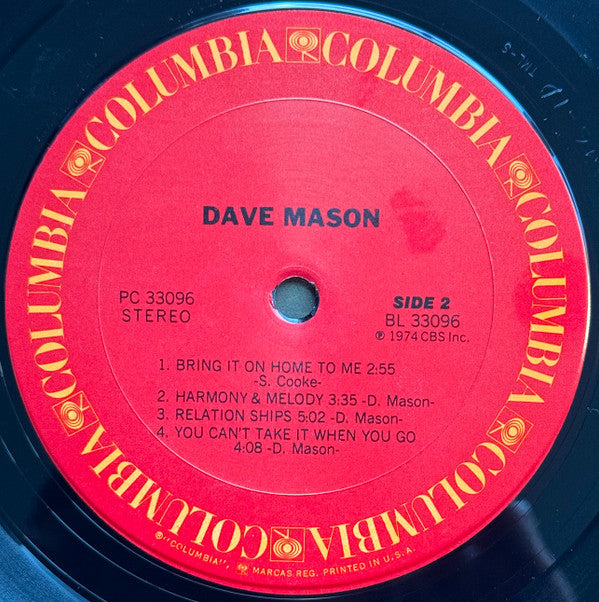 Dave Mason : Dave Mason (LP, Album, Pit)