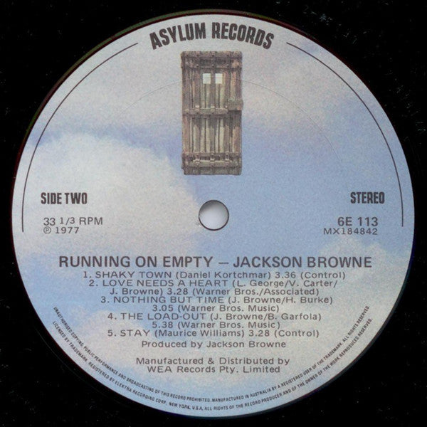 Jackson Browne : Running On Empty (LP, Album)