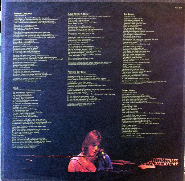 Jackson Browne : Running On Empty (LP, Album)