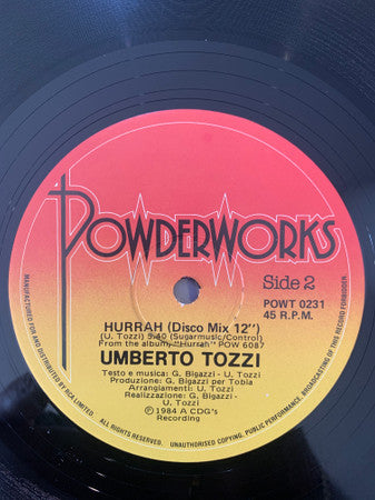 Umberto Tozzi : Hurrah! (12", Single)