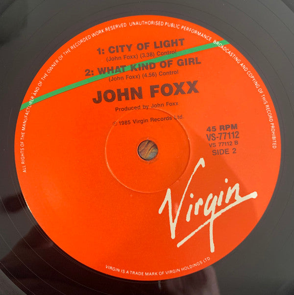 John Foxx : Stars On Fire (12", Single)