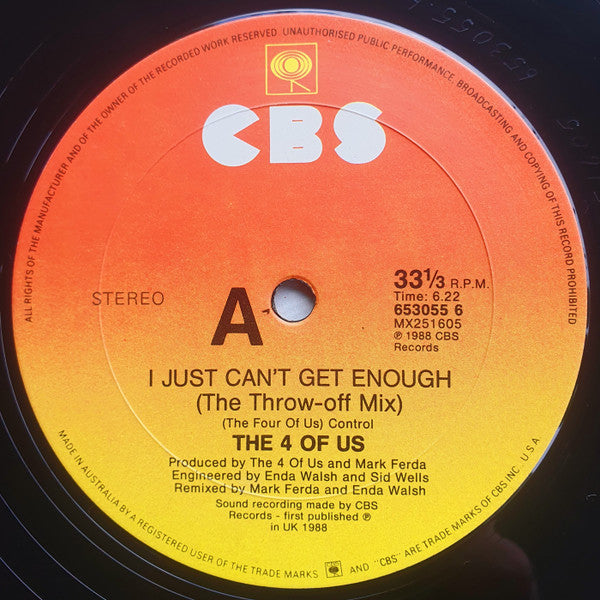 The 4 Of Us : I Just Can't Get Enough (12", Single)