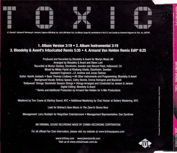 Britney Spears : Toxic (CD, Single)