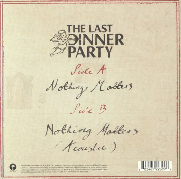The Last Dinner Party : Nothing Matters (7", Single, Ltd, Cle)