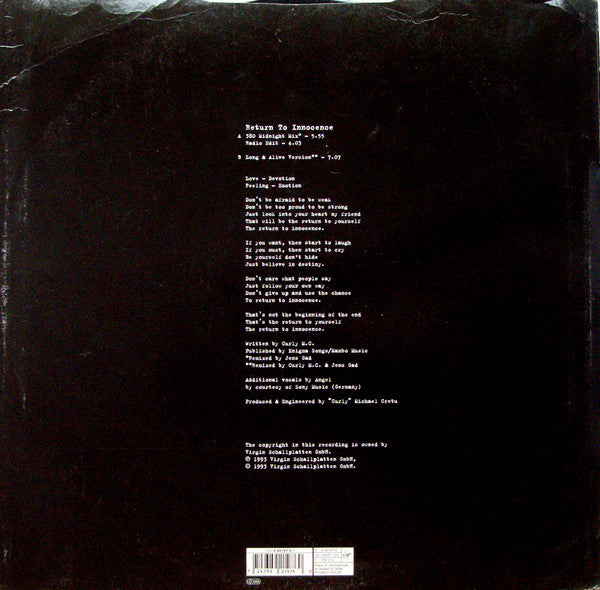 Enigma : Return To Innocence (12", Single)
