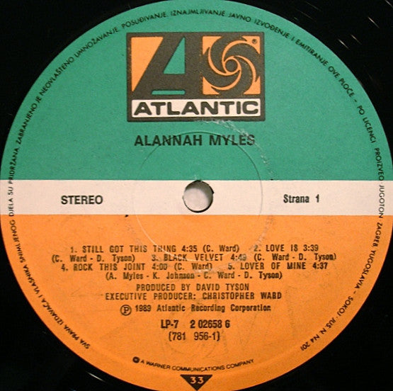 Alannah Myles : Alannah Myles (LP, Album)