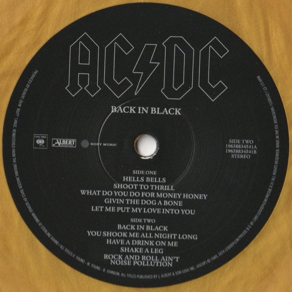 AC/DC : Back In Black (LP, Album, RE, RM, S/Edition, Gol)