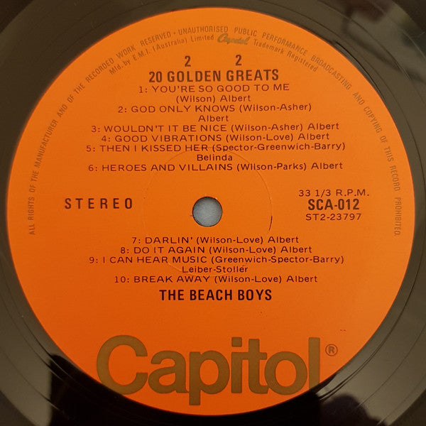 The Beach Boys : 20 Golden Greats (LP, Comp)