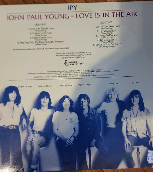 John Paul Young : Love is in the Air (LP, Album, Promo)