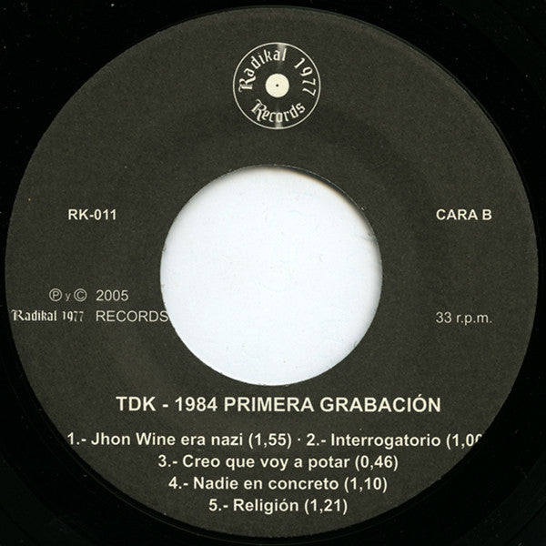 TDeK : 1984 Primera Grabación (7")