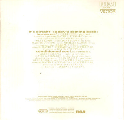 Eurythmics : It's Alright (Baby's Coming Back) (7")