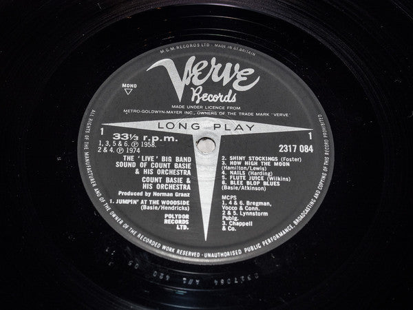 Count Basie : The Live Big Band Sound Of Count Basie And His Orchestra (LP, Comp, Mono)