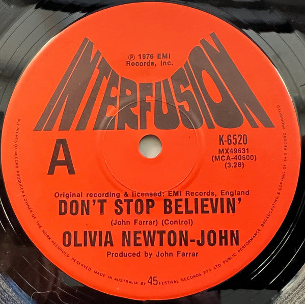 Olivia Newton-John : Don't Stop Believin' (7", Single)