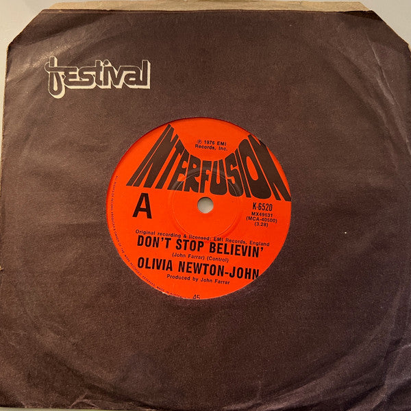 Olivia Newton-John : Don't Stop Believin' (7", Single)