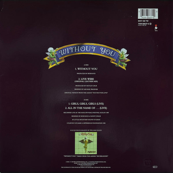 Mötley Crüe : Without You (12", Maxi)