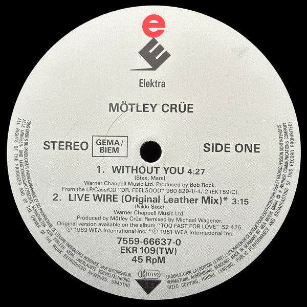Mötley Crüe : Without You (12", Maxi)