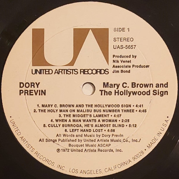 Dory Previn : Mary C. Brown And The Hollywood Sign (LP, Album, All)