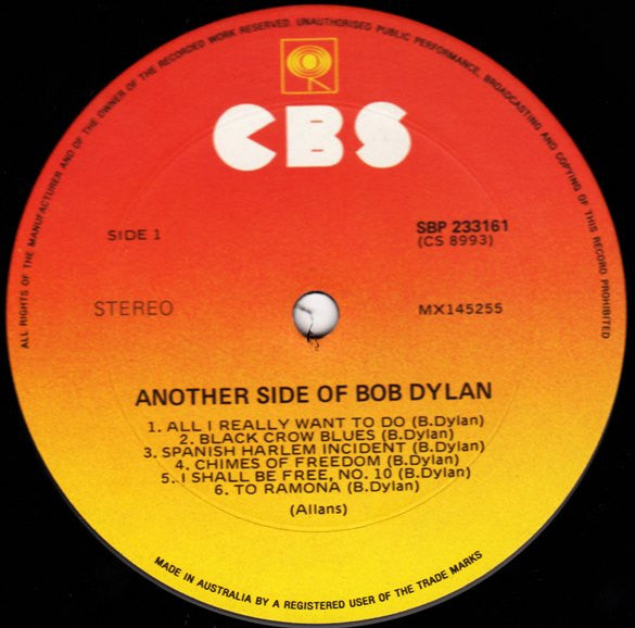 Bob Dylan : Another Side Of Bob Dylan (LP, Album, RE)