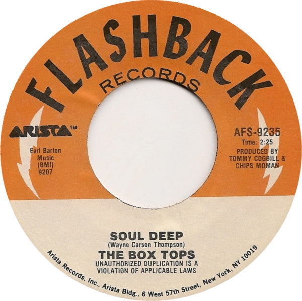 Box Tops : Cry Like A Baby / Soul Deep (7", Single, RE)