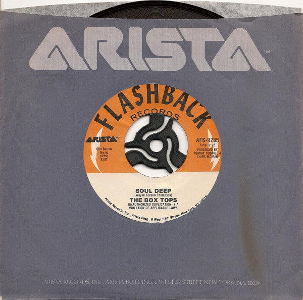 Box Tops : Cry Like A Baby / Soul Deep (7", Single, RE)